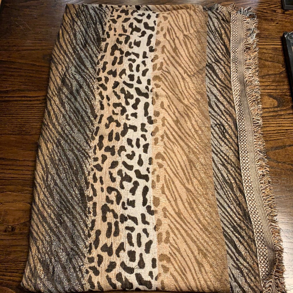 Animal Print Cashmere And Silk Scarf